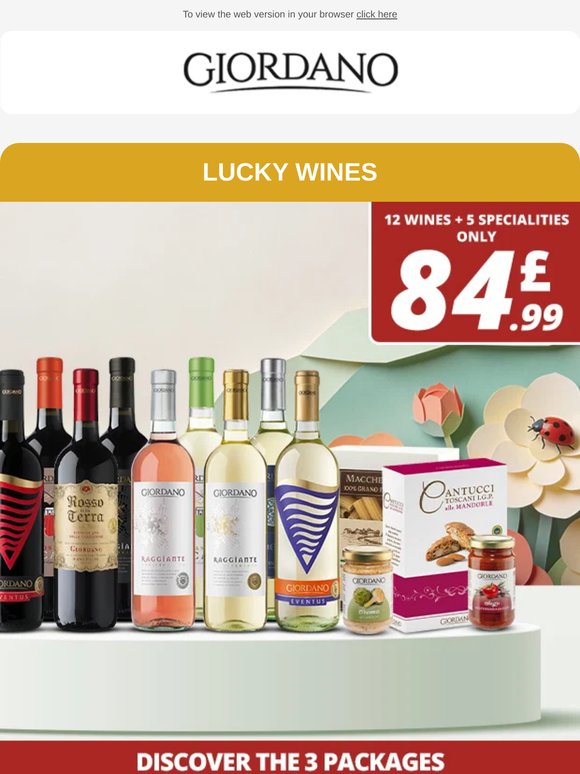 12 wines and 5 specialities for just £84.99 🍀 - Grab your lucky deal now!