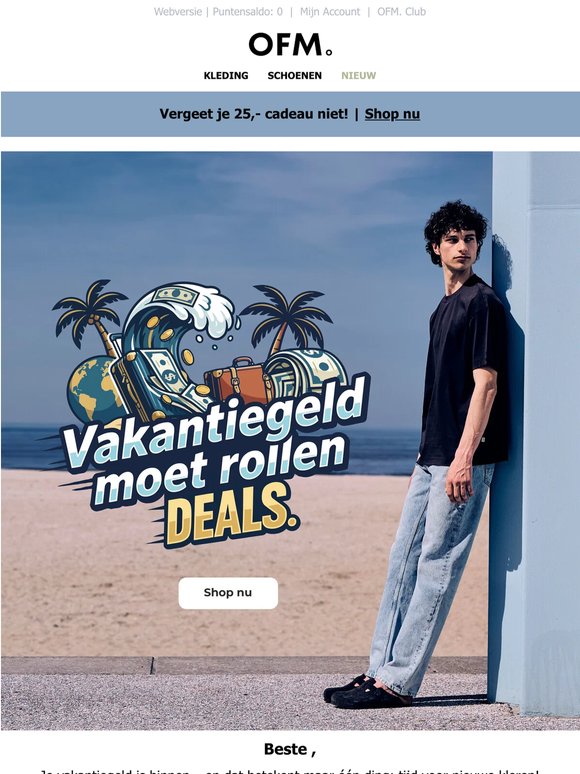 Vakantiegeld moet rollen DEALS!