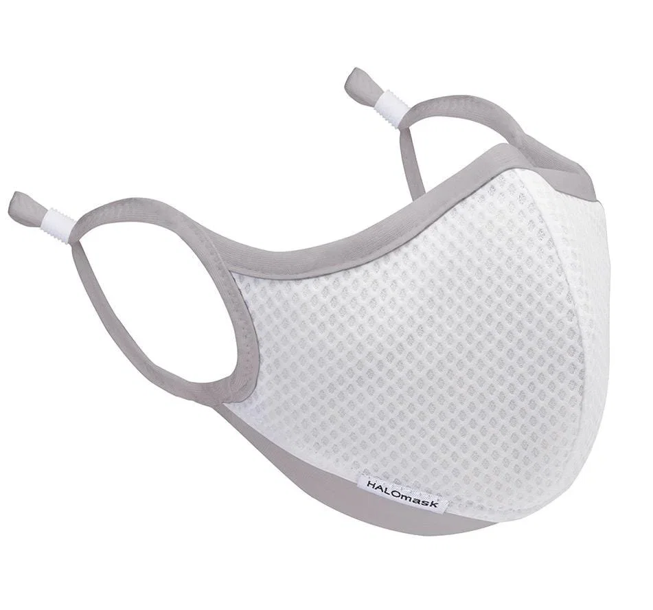 Image of White Mesh Mask With Gray Trim and HALO Nanofilter™ Technology