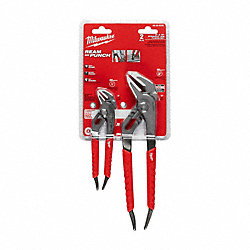 Tongue and Groove Plier Set: Flat, Self Adjusting, 1 in_2 in Max Jaw Opening, 6 in_10 in Overall Lg