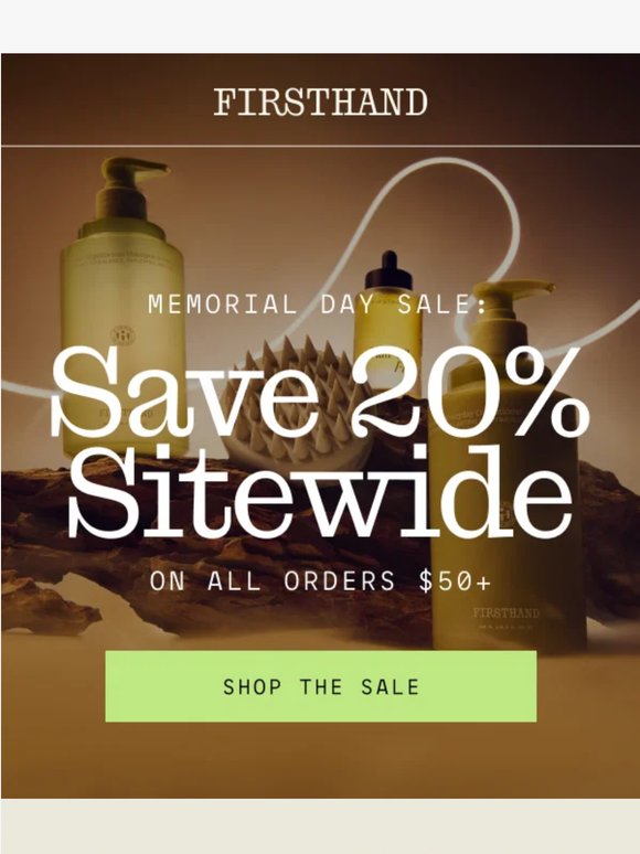 Start your summer with 20% OFF sitewide