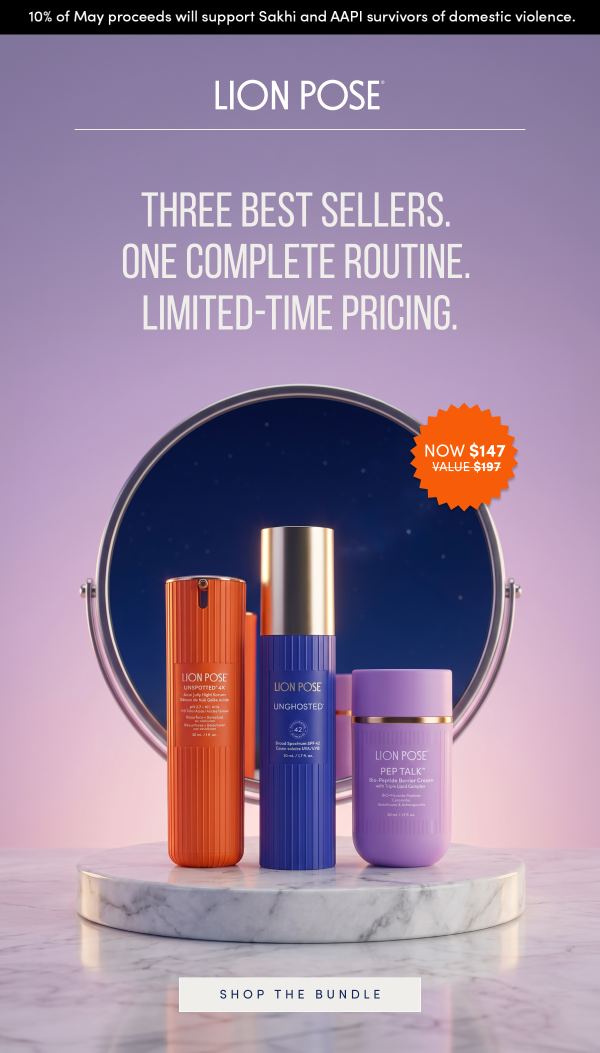 Lion Pose | Three Best Sellers. One Complete Routine. Limited-Time Pricing.