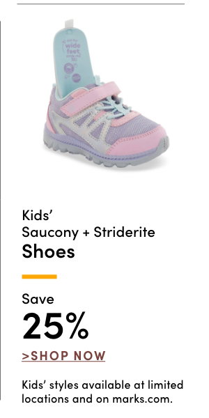 Kids' Saucony & Striderite Shoes Save 25%