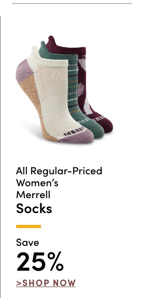 All Regular-Priced Women's Merrell Socks Save 25%
