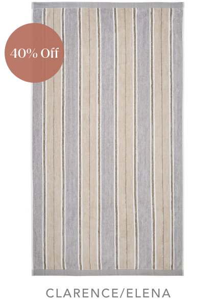Bedeck of Belfast Clarence/Elena Towels in Silver/Green