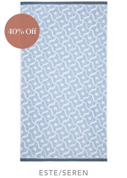 Bedeck of Belfast Este/Seren Towels in Blue/White
