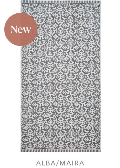 Bedeck of Belfast Alba/Maira Towels in Charcoal & Chalk