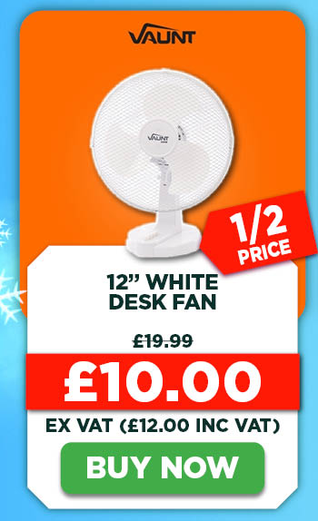 Vaunt Home 12" White Desk Fan