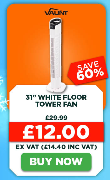 Vaunt Home 31" White Floor Tower Fan