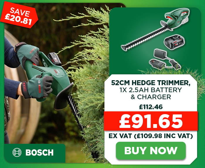Bosch EasyHedgeCut 18V-52-13 52cm Hedge Trimmer, 1x 2.5Ah Battery & Charger