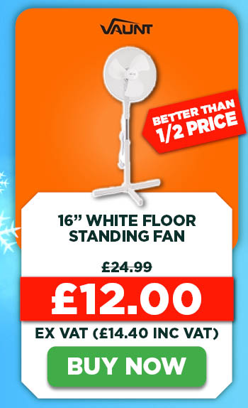 Vaunt Home 16" White Floor Standing Fan