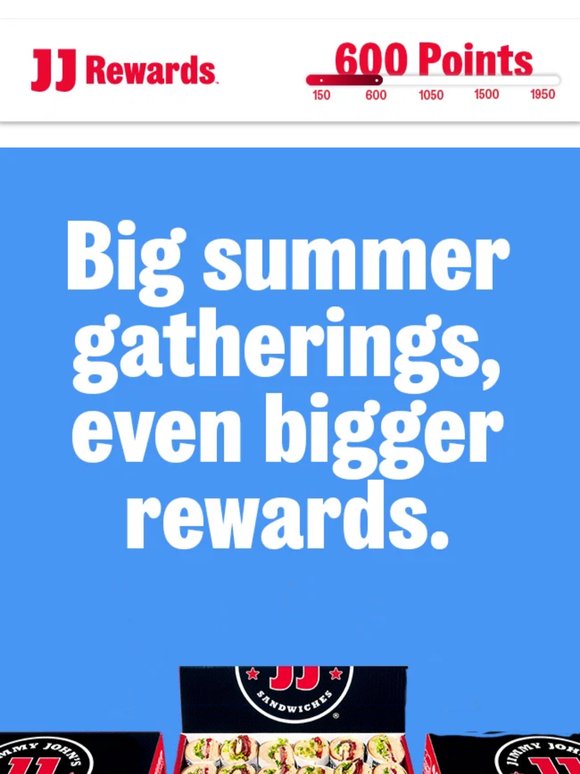 Cater JJ's this summer & earn BIG points 🤑