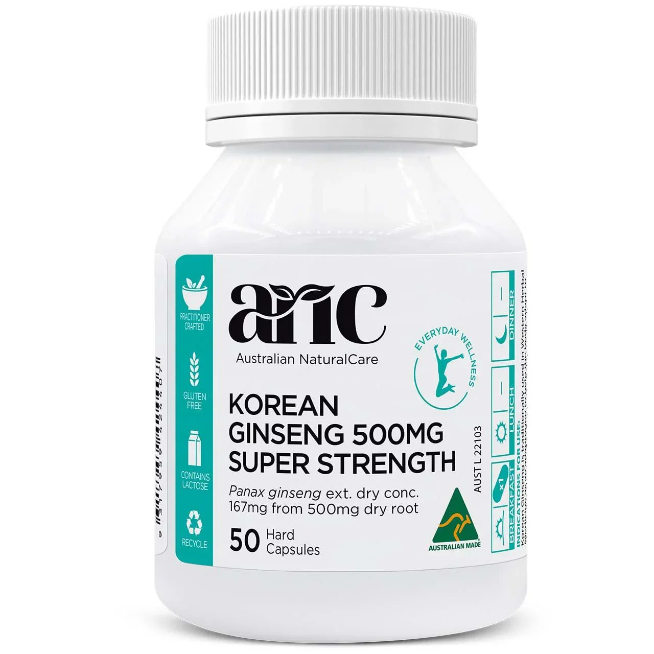 Image of Korean Ginseng 500mg Super Strength 50 caps