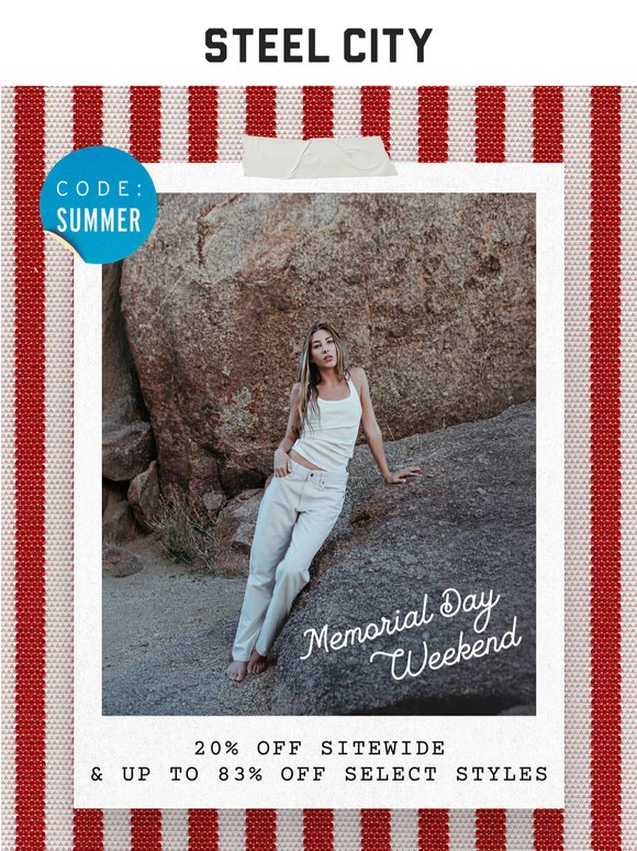 Memorial Day Sale is Live - 20% OFF Everything