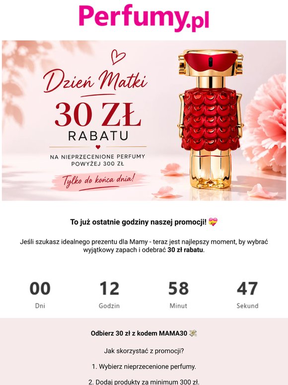 — —, 🚨 Ostatni dzwonek na perfumy dla Mamy!