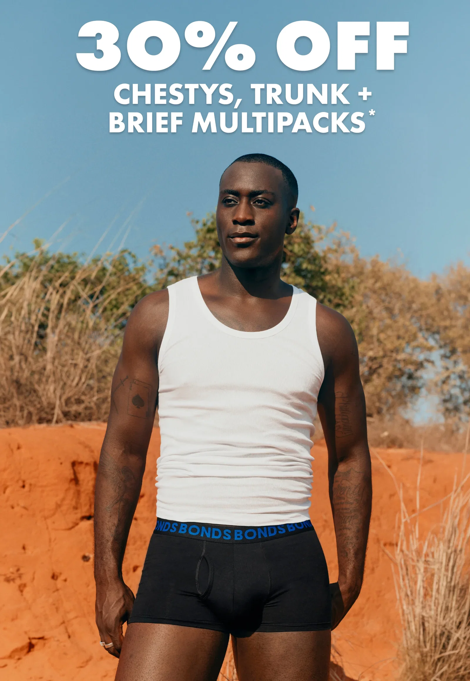 30% Off Chestys, Trunk + Brief Multipacks.
