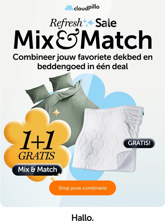 Nieuw: Mix & Match je 1+1 deal 🎉