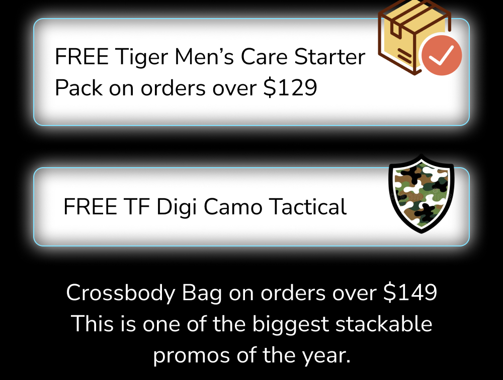 FREE Tiger Men’s Care Starter Pack on orders over $129