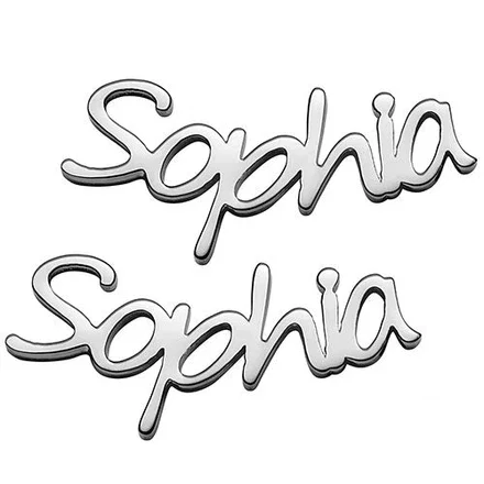 10K White Gold Personalized Name Crawler Button Earring