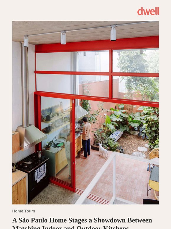 A São Paulo Home Stages a Showdown Between Matching Indoor and Outdoor Kitchens