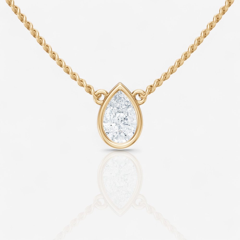 Pear shaped diamond pendant
