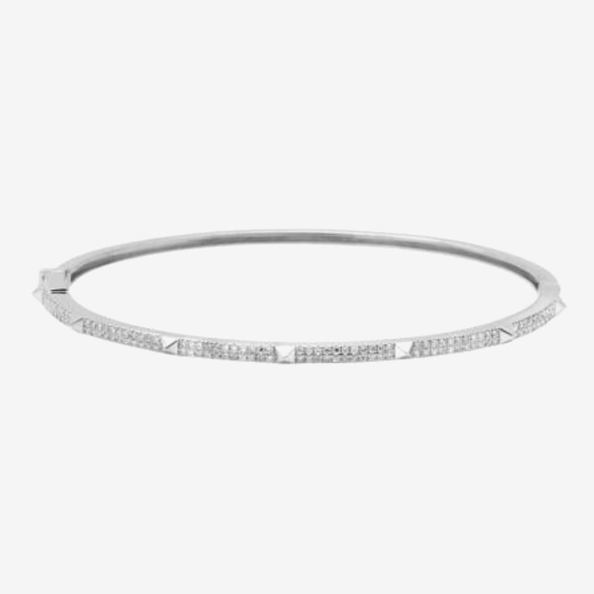 14k white gold diamond bangle