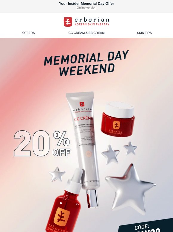Your Exclusive Memorial Day Offer: 20% Off!