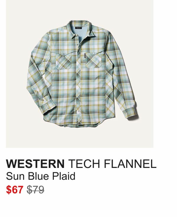 WESTERN TECH FLANNEL— Sun Blue Plaid $67