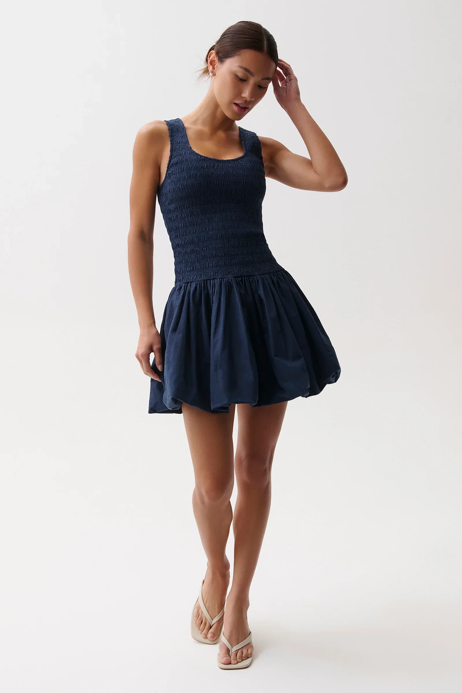 Image of Ilona Bubble Hem Dress - Peacoat