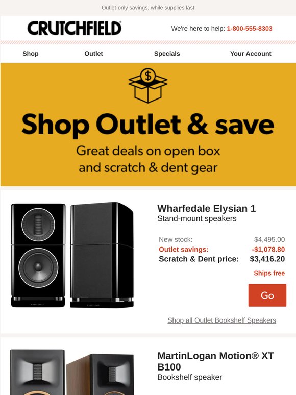 Crutchfield Outlet Savings up to $1,328