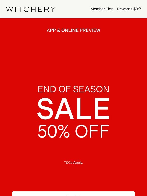Now On: End of Season Sale