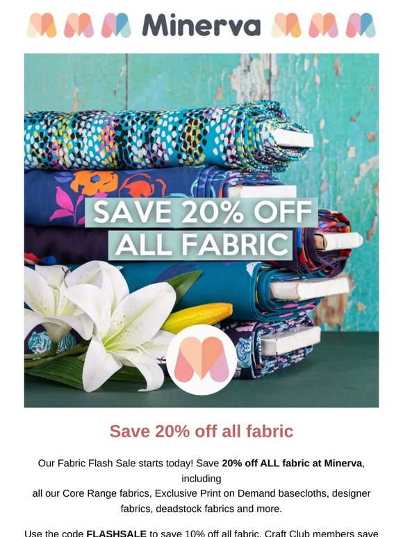 ✂️ Fabric Flash Sale! Save 20% off all fabric!