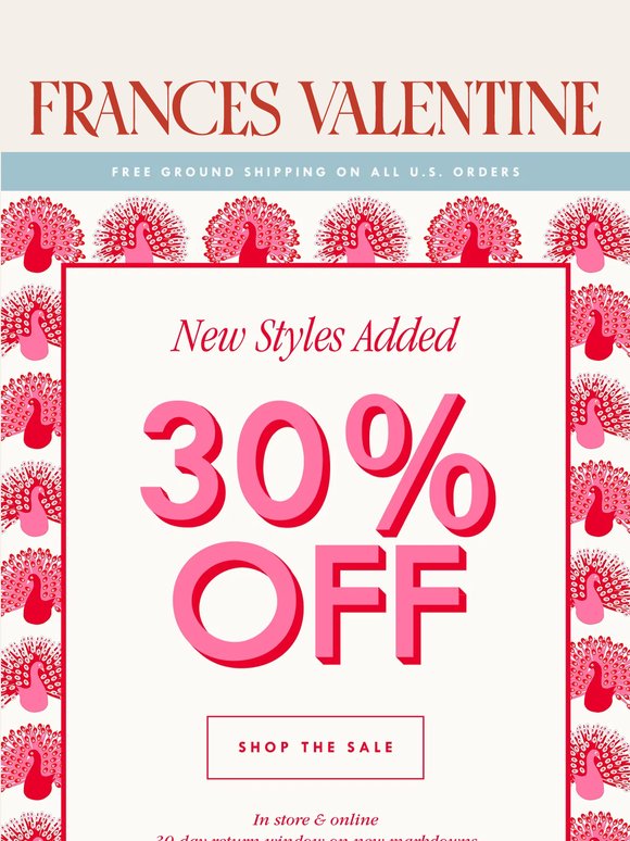 New Styles Added to Sale: 30% Off