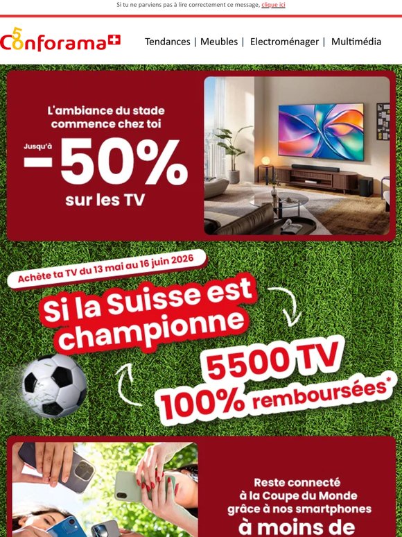 📺 Jusqu'à -50% sur les TV pour vivre intensément le foot