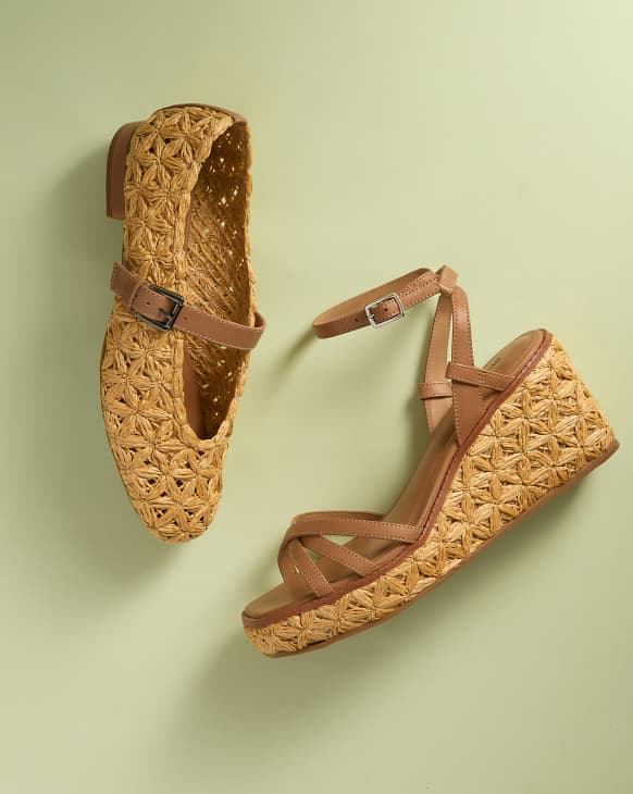 Cairo and Borden Raffia Wedge