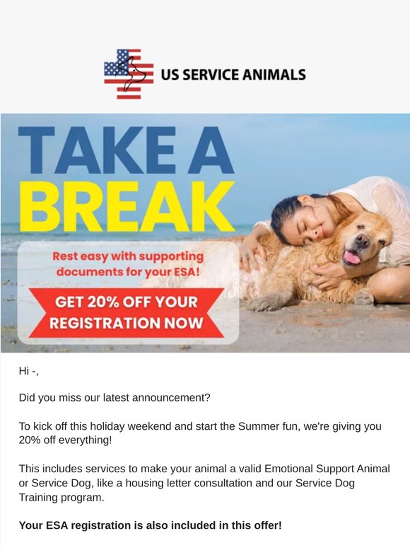 —, your ESA Registration is Included 😎