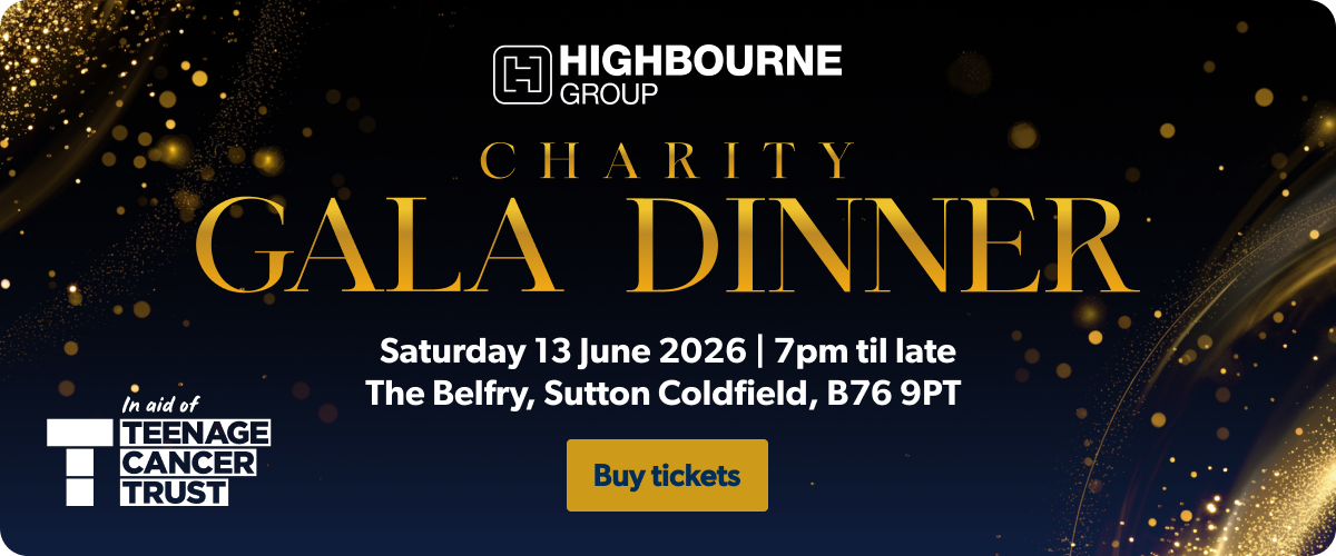 Charity Gala dinner in aid of Teenage Cancer Trust | Join us on Saturday 13th June 2026 | 7pm til late | The Belfry, Sutton Coldfield, B76 9PT