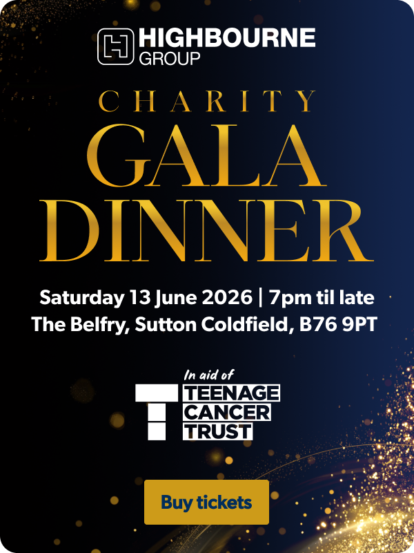 Charity Gala dinner in aid of Teenage Cancer Trust | Join us on Saturday 13th June 2026 | 7pm til late | The Belfry, Sutton Coldfield, B76 9PT