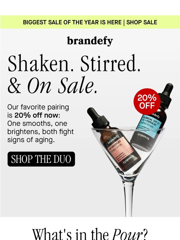 Shaken. Stirred. On Sale.