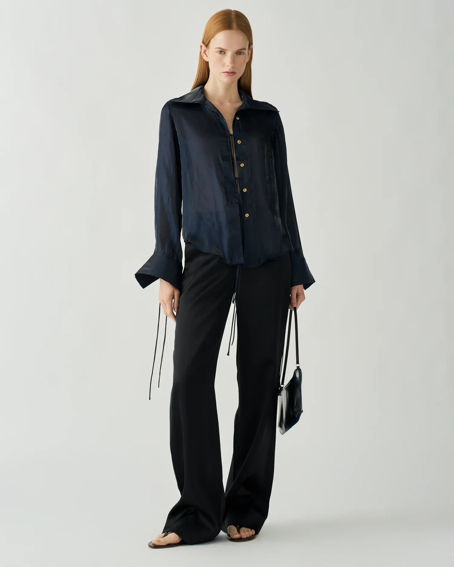 Image of Saskia Shirt Iridescent Chiffon Midnight