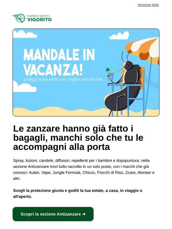 🦟 Zanzare addio, estate in pace