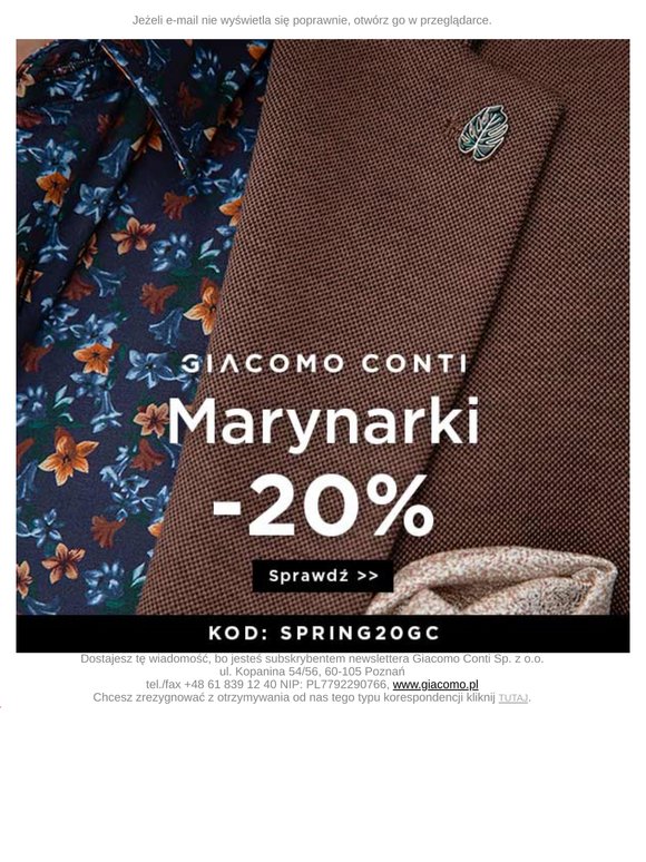 Wiosenne promocje >> Marynarki -20% 🌸