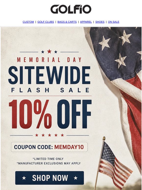 Your Memorial Day Golf Savings Start Now ⛳