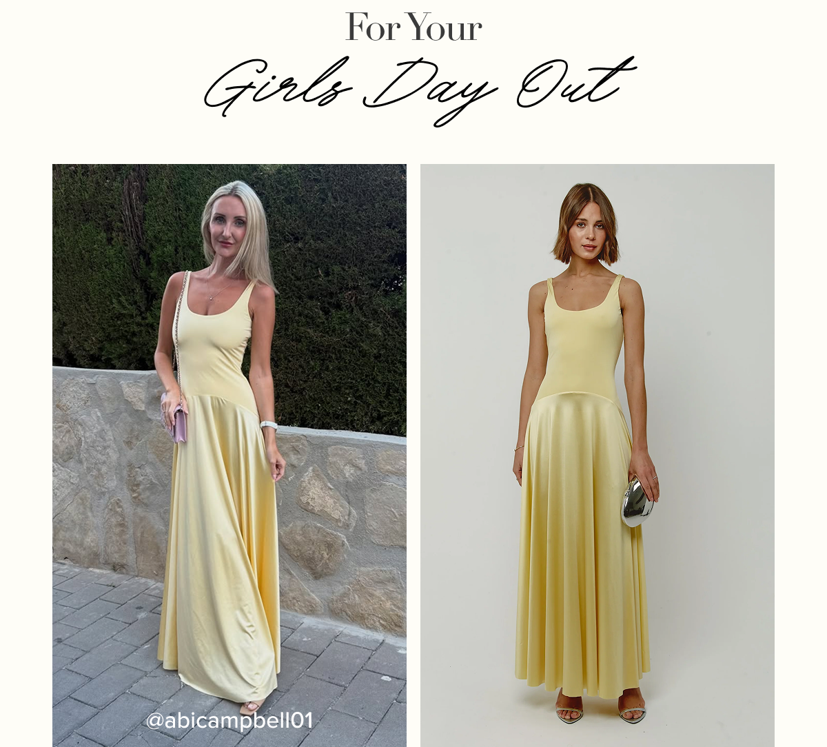 Butter Yellow Curved Drop Waist Maxi Dress