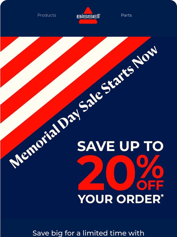 Memorial Day Deals: Up to 20% off your entire cart