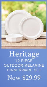 Heritage 12 Piece Outdoor Melamine Dinnerware Set - Now $29.99