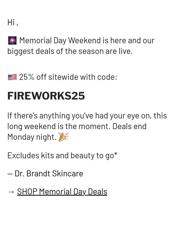 Memorial Day Starts 🇺🇸