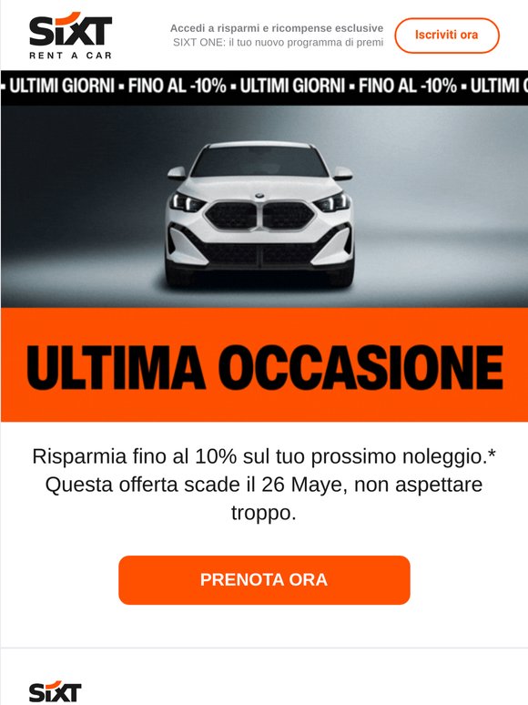 ⏰ Il tuo sconto fino al 10% sta per scadere