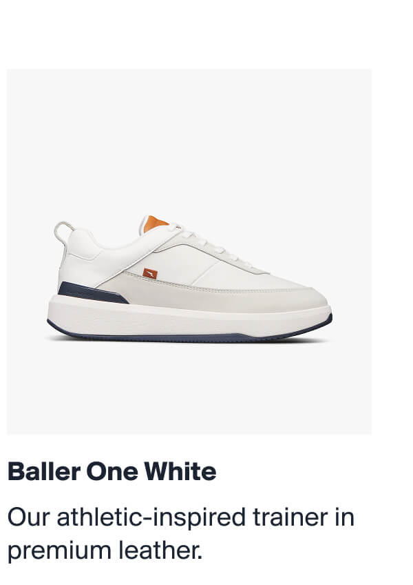 Baller One White | Our athletic-inspired trainer in premium leather.