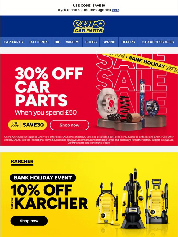 😎 Bank Holiday Savings | 30% Off Parts*, 20% Off Pools & More Inside...